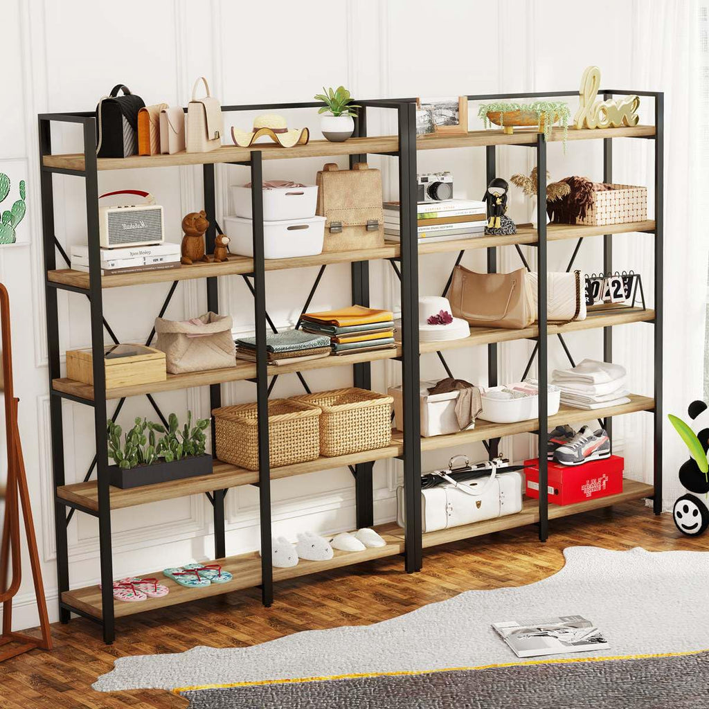 5 Tier Wood and Metal Bookshelf C52156