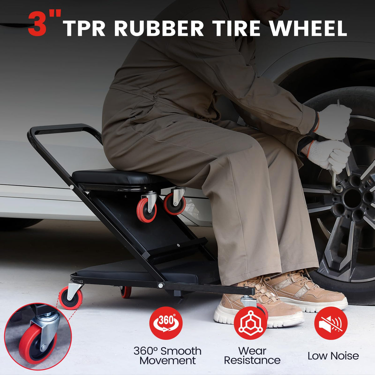 40 Inches 4 in 1 Creeper Seat up to 450 lbs Capacity H3663