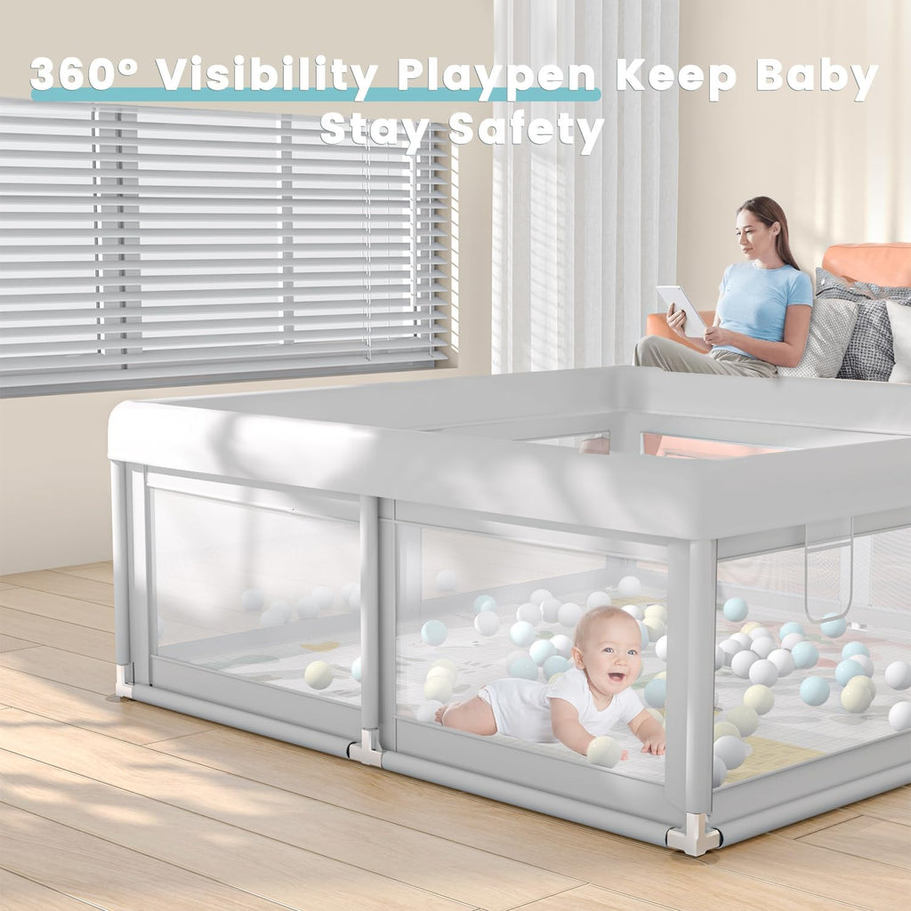 Baby Playpen with Mat, 50x50 Inch W6719