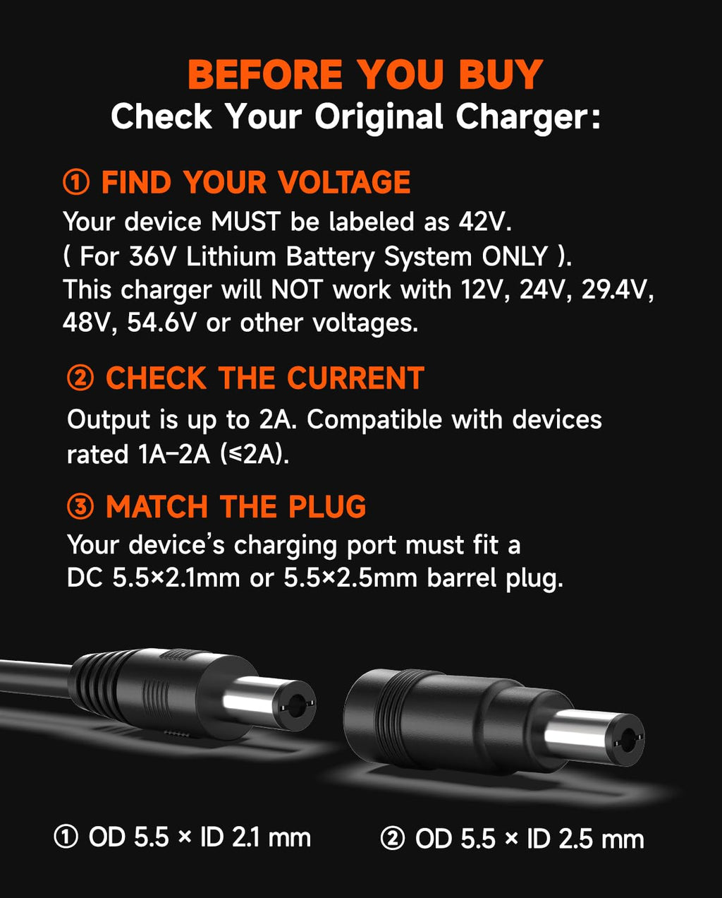 42V 2A Electric Scooter Charger T405