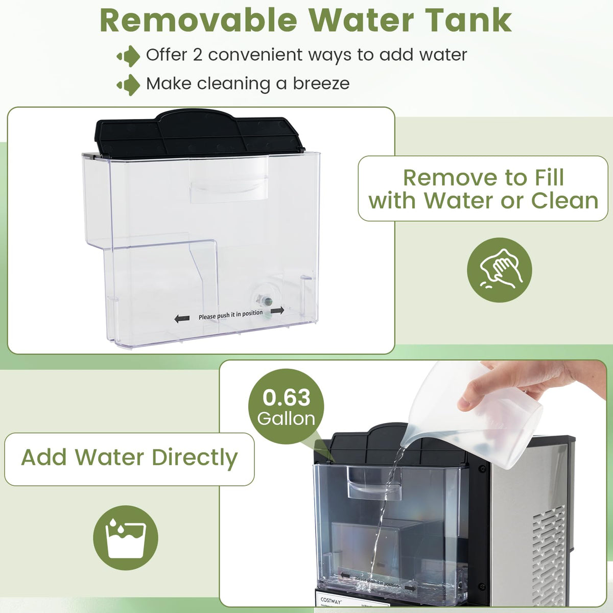 Self Dispensing Nugget Ice Maker Countertop 56Lbs/24H L5498
