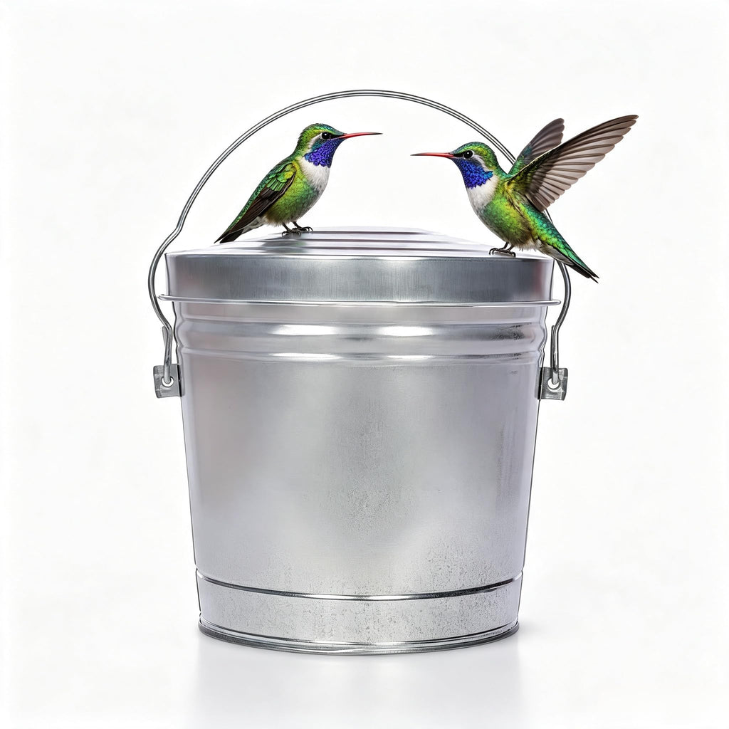 6 Gallon Galvanized Metal Trash Can with Locking Lid Z223758
