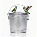 6 Gallon Galvanized Metal Trash Can with Locking Lid Z223758