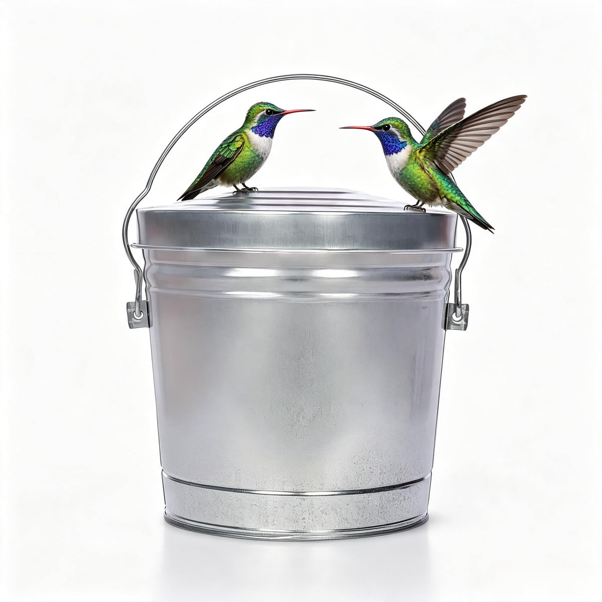 6 Gallon Galvanized Metal Trash Can with Locking Lid Z223758