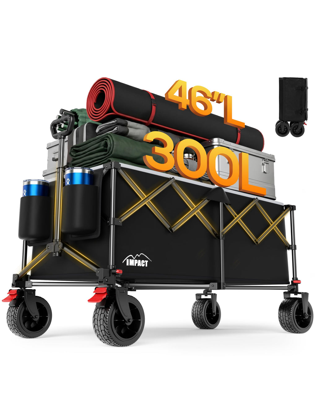 46" Collapsible Wagon Cart 300L Capacity Q3298