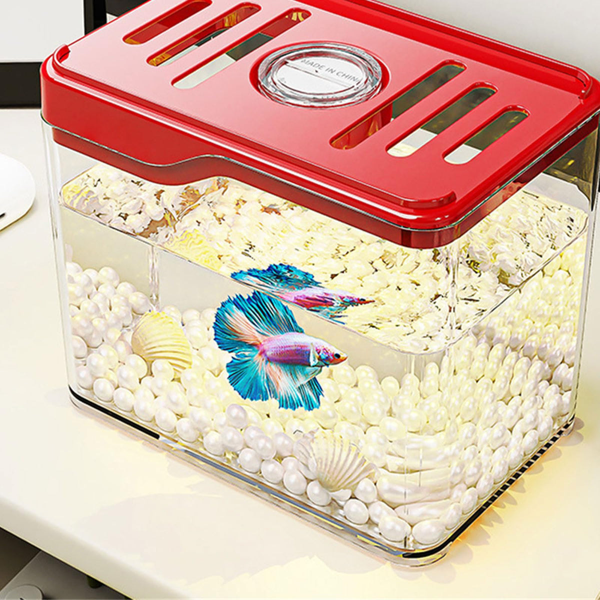 Clear Fish Tank with Colorful LED Light Q9736