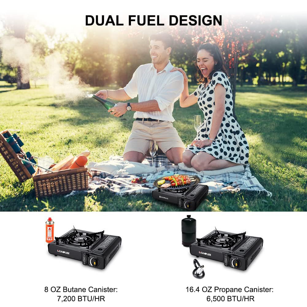 Portable Dual Fuel Propane & Butane Camping Stove with Carrying Case Z7006
