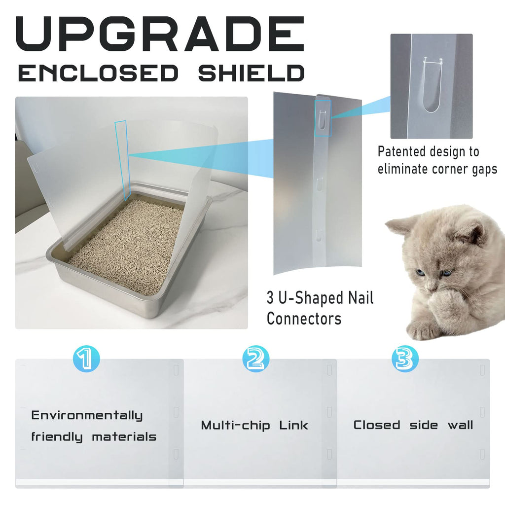 Connectable Cat Litter Box Pee Shield Splash Guard I547