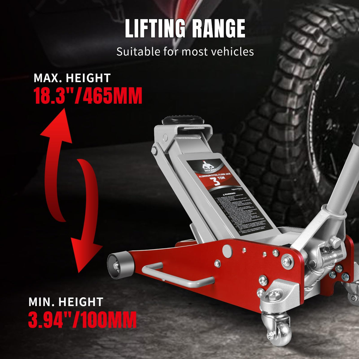 3 Ton Low Profile Aluminum and Steel Car Jack with Jack Stands, Red, 2 Pack G4429