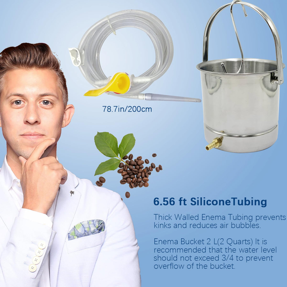 Coffee Enema Bucket Kit Stainless Steel 1.8 Quart S382028