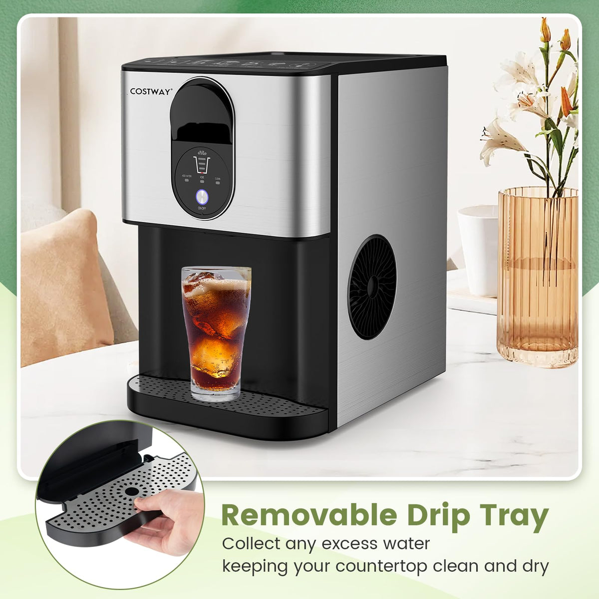 Self Dispensing Nugget Ice Maker Countertop 56Lbs/24H L5498