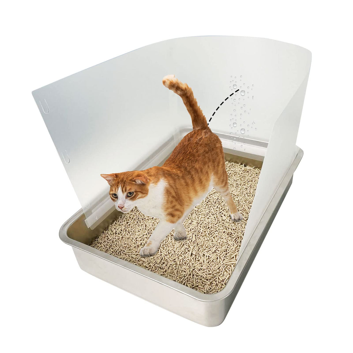 Connectable Cat Litter Box Pee Shield Splash Guard I547