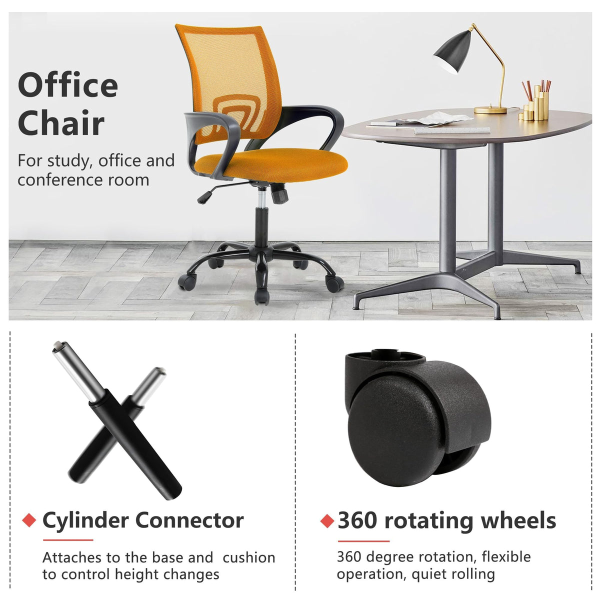 Orange Mesh Ergonomic Office Chair S3679
