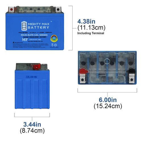 12 Volt 11.2 AH GEL Type 230 CCA Rechargeable Maintenance Free SLA AGM Motorcycle Battery Pack of 2 N912131