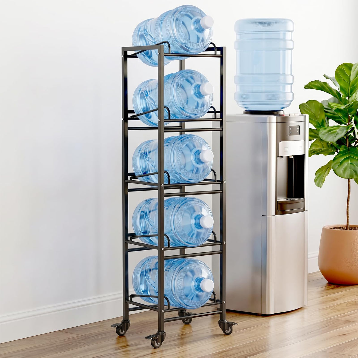 5 Gallon Water Jug Holder with 4 Locking Casters E22408