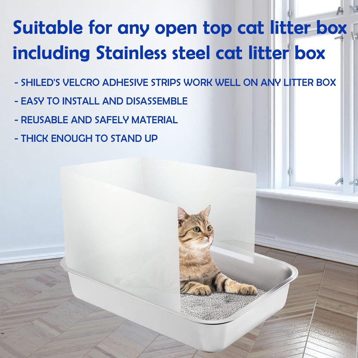 Connectable Cat Litter Box Pee Shield Splash Guard I547