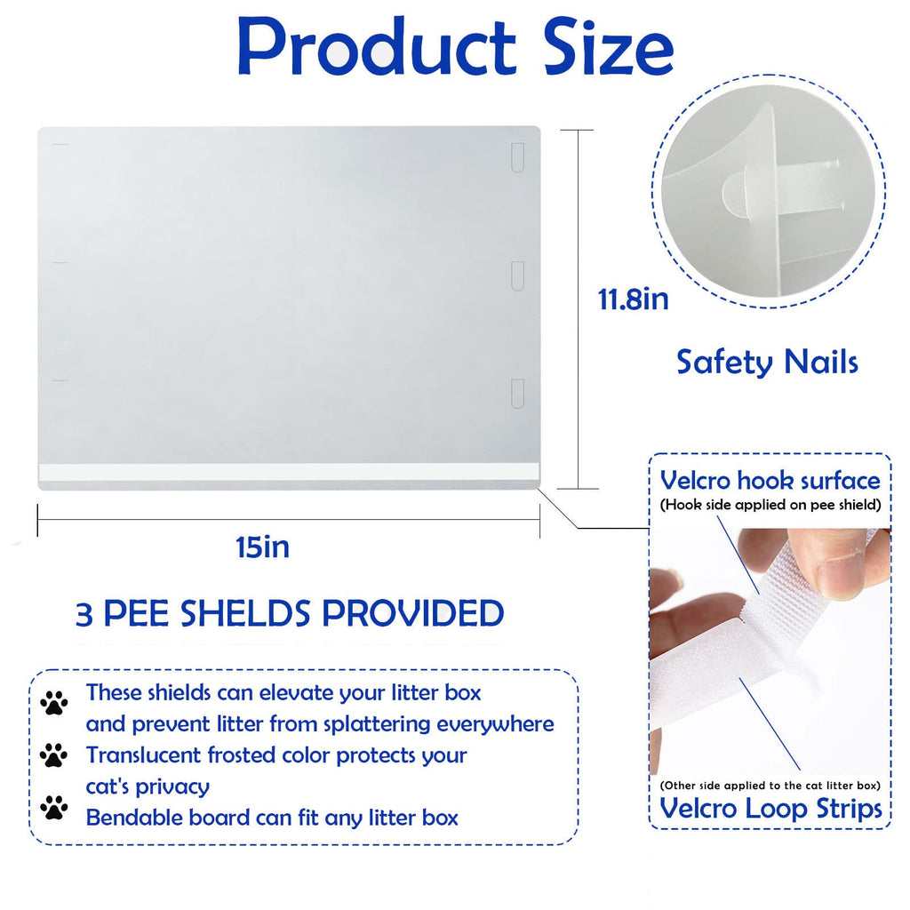 Connectable Cat Litter Box Pee Shield Splash Guard I547