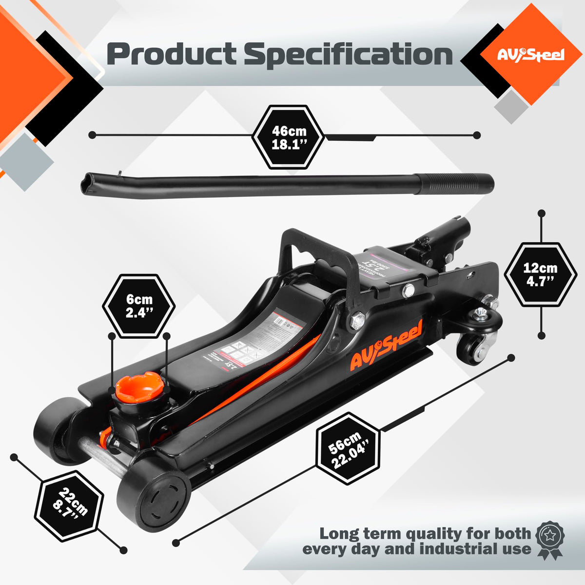 Low Profile Floor Jack 2.5 Ton Hydraulic Steel M658169