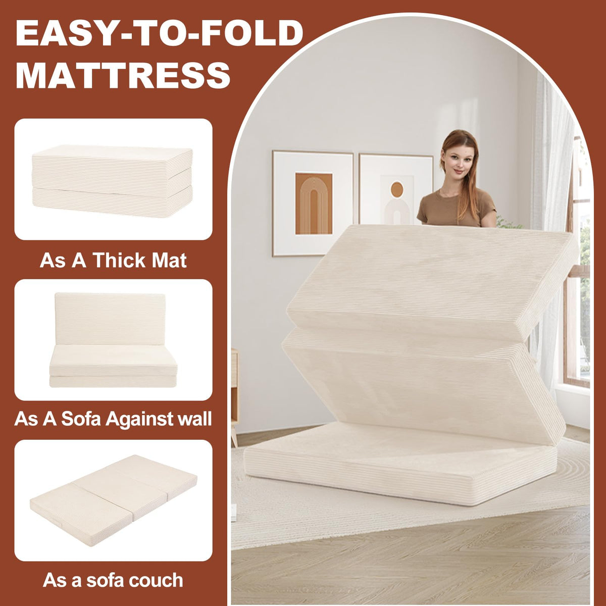 6-Inch Tri-Fold Foldable Mattress M56361