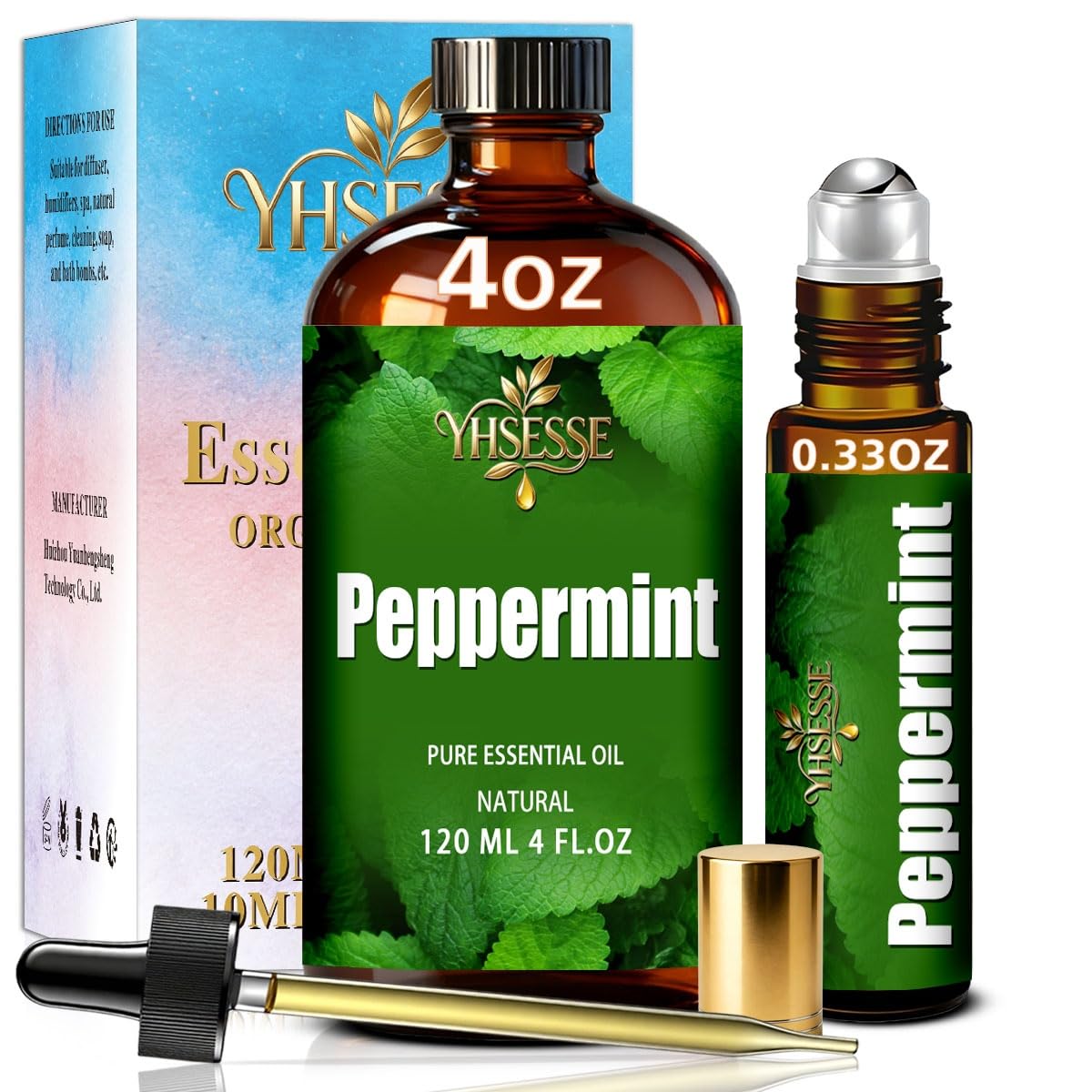 Peppermint and Lavender Essential Oil 4 Fl Oz and 16 Fl Oz F602