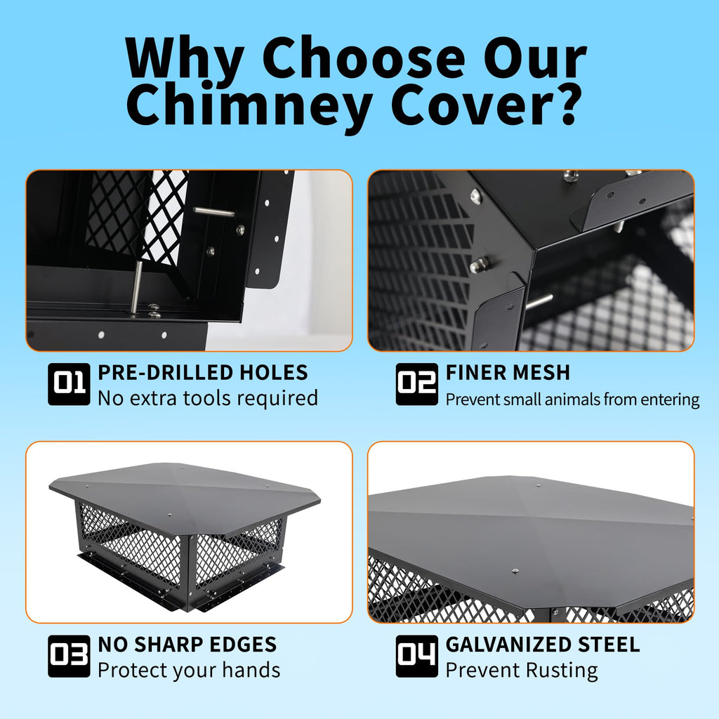 Black Galvanized Steel Chimney Cap M29160