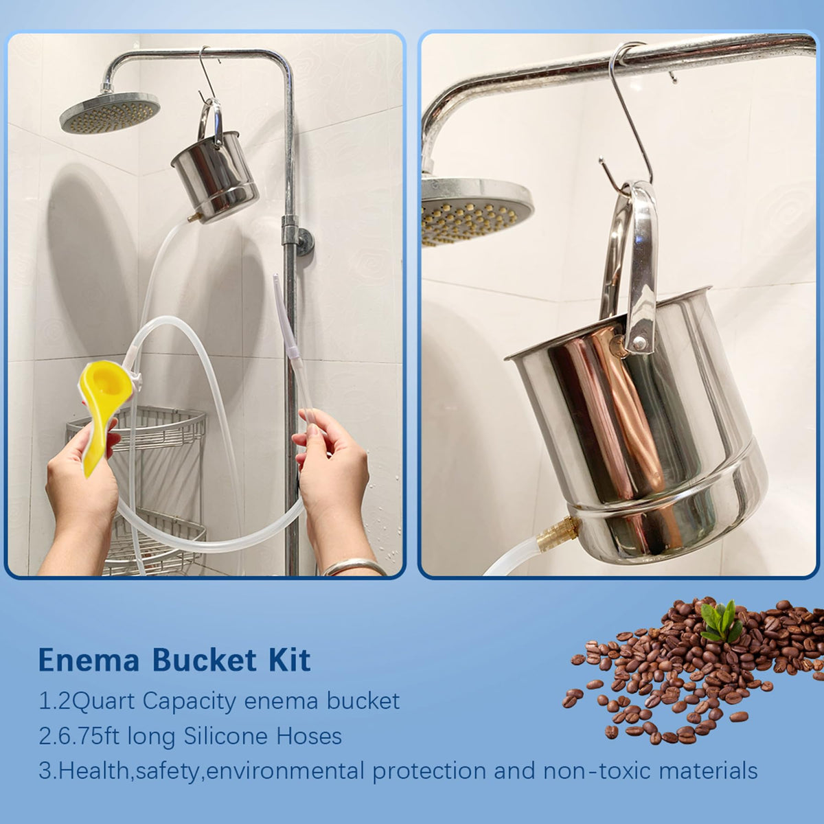 Coffee Enema Bucket Kit Stainless Steel 1.8 Quart S382028