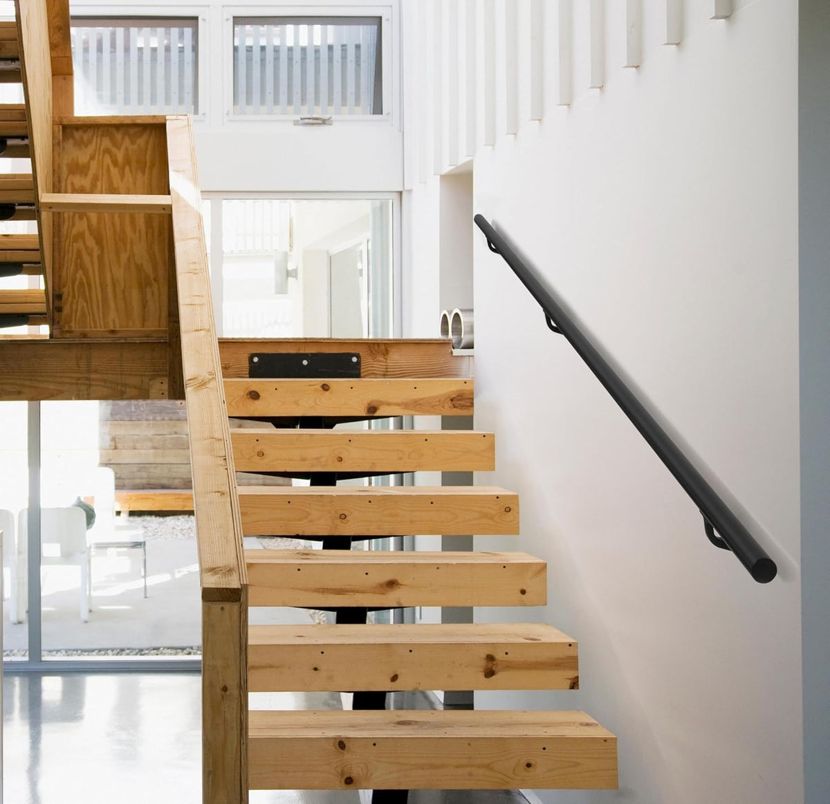 7 FT Matte Black Aluminum Handrail Set K478