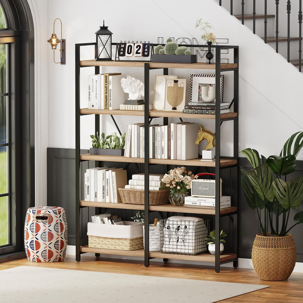 5 Tier Wood and Metal Bookshelf C52156