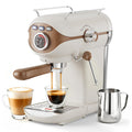 White Compact Espresso Machine with Milk Frother A61564