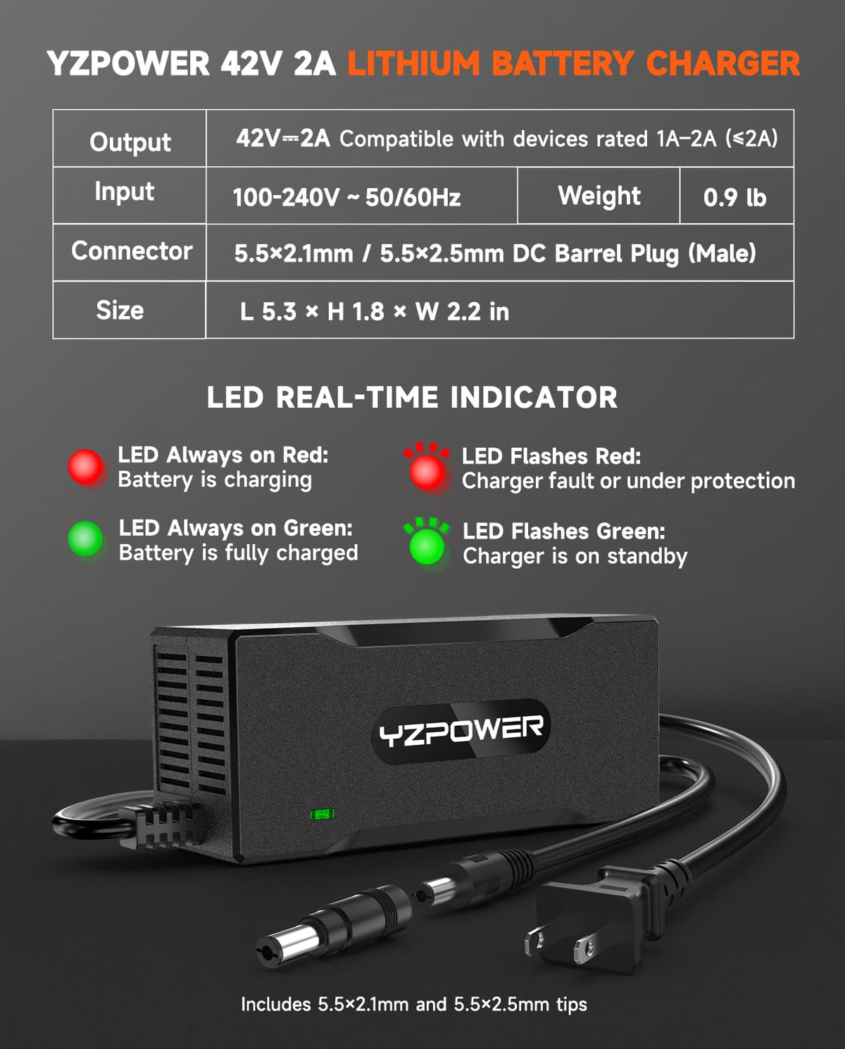 42V 2A Electric Scooter Charger T405