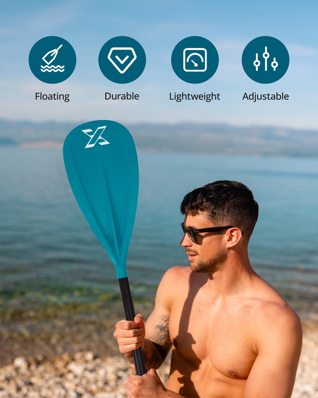 Adjustable SUP Paddle with Fiber Blade T87729