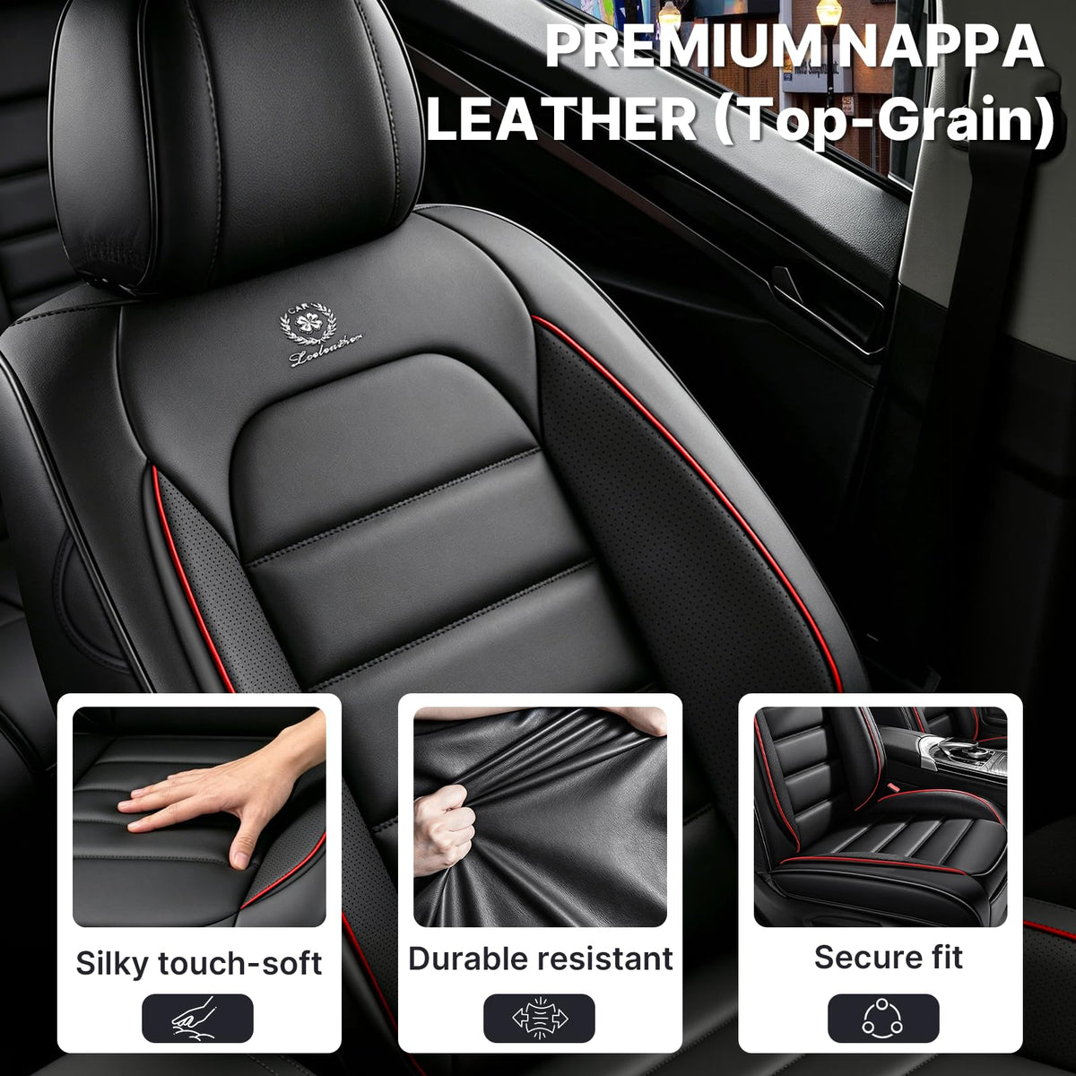 Waterproof Leather Car Seat Covers Set of 5 N6322