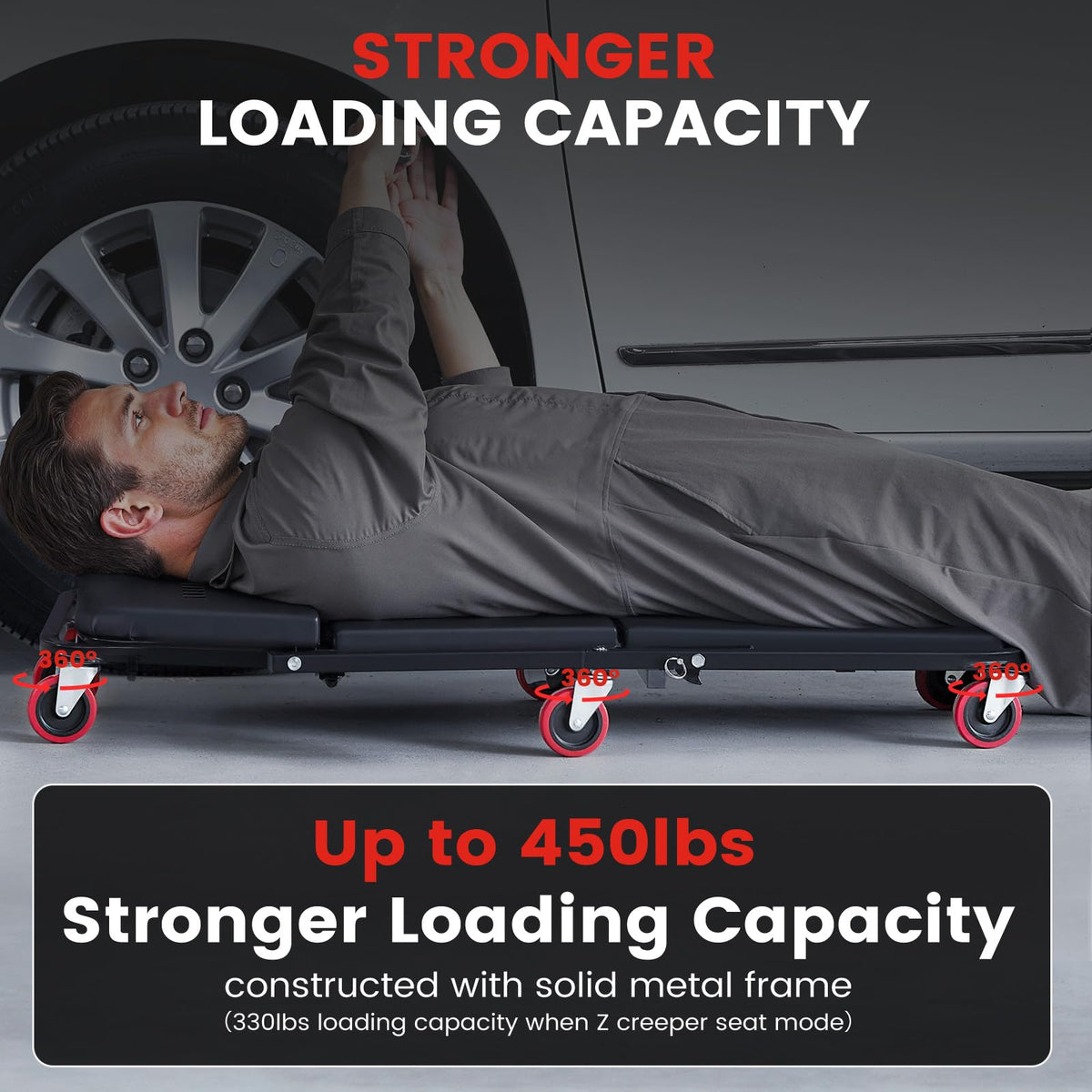40 Inches 4 in 1 Creeper Seat up to 450 lbs Capacity H3663