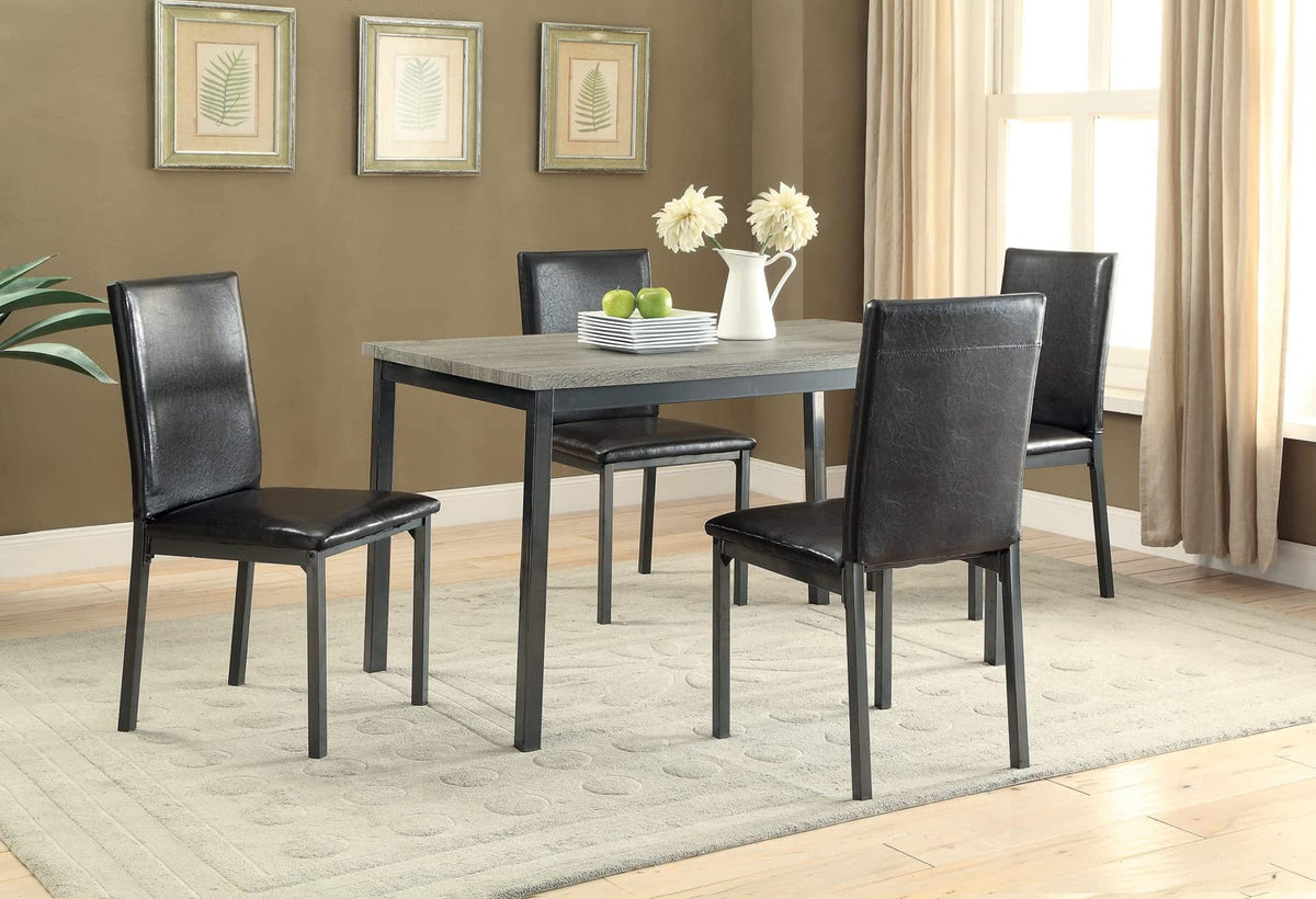 Black Leatherette Dining Chairs Set of 2 Z550