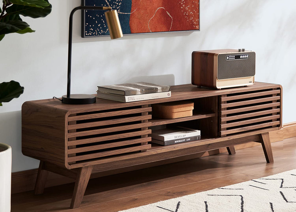 Walnut 59 inch TV Stand with Storage E672