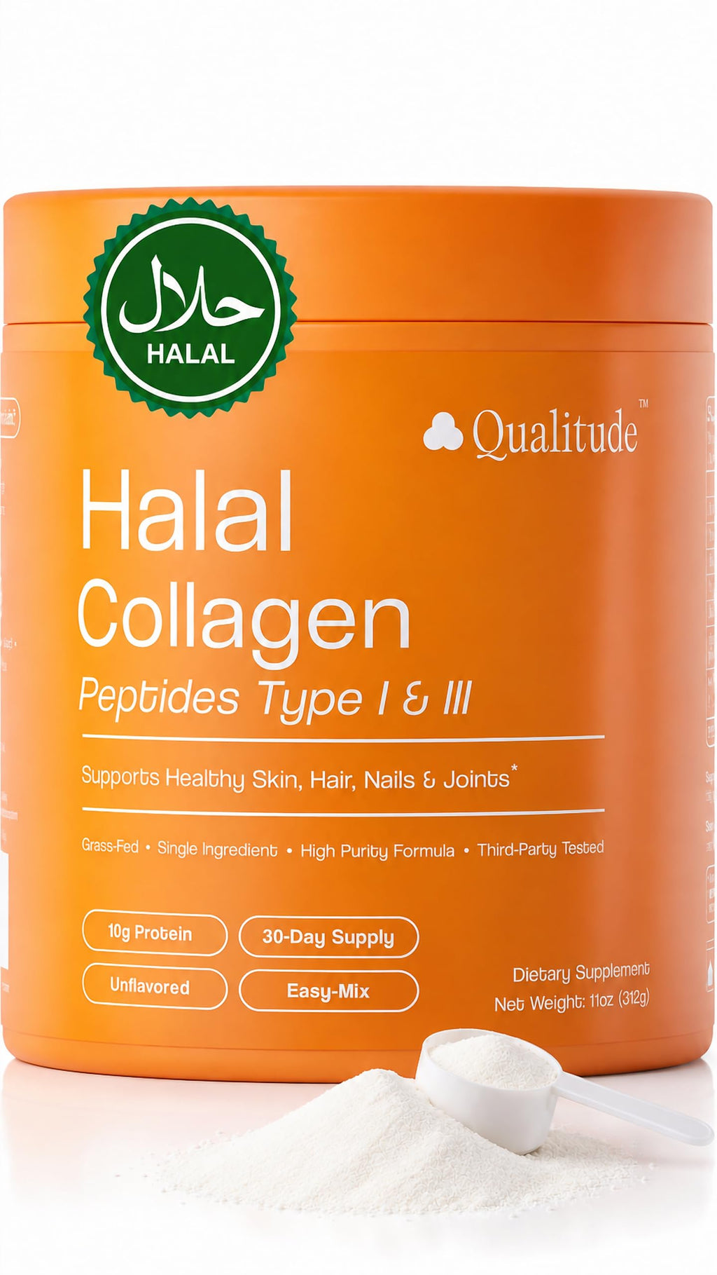 Halal Collagen Peptides Powder Grass-Fed Bovine Type I & III H1647