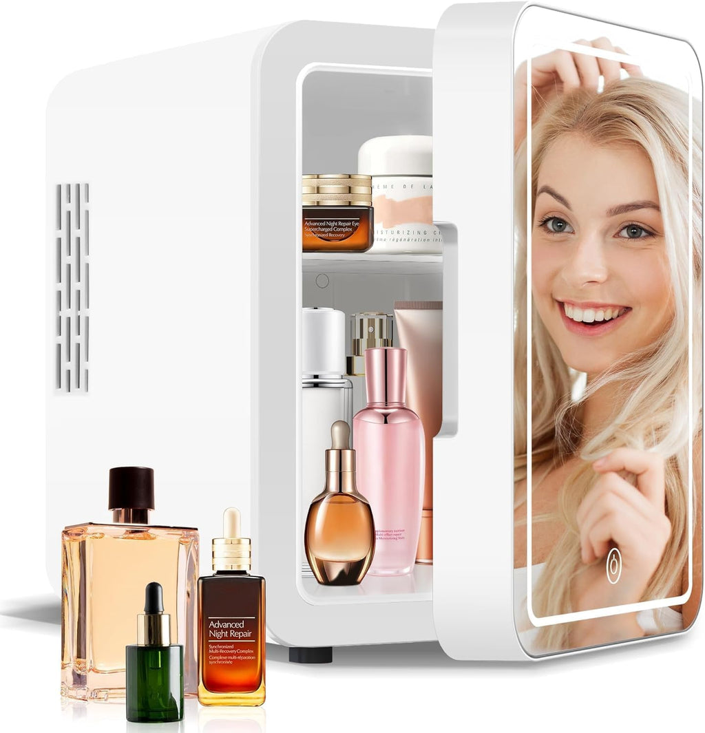 4 Liter Mini Skincare Fridge with Dimmable LED Mirror N63384