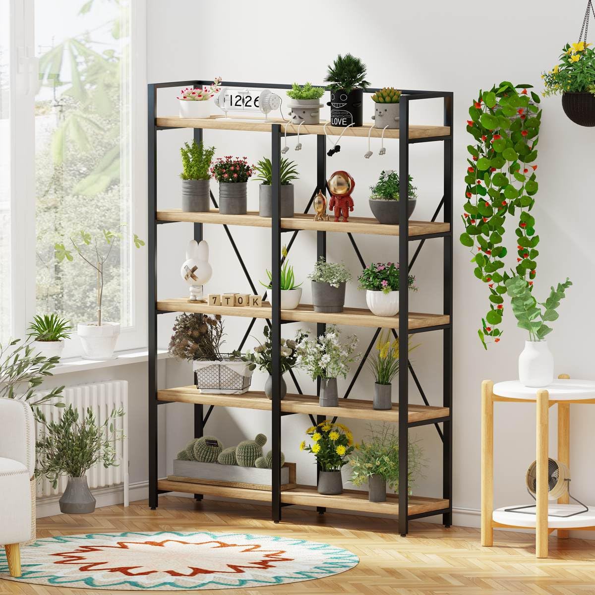 5 Tier Wood and Metal Bookshelf C52156