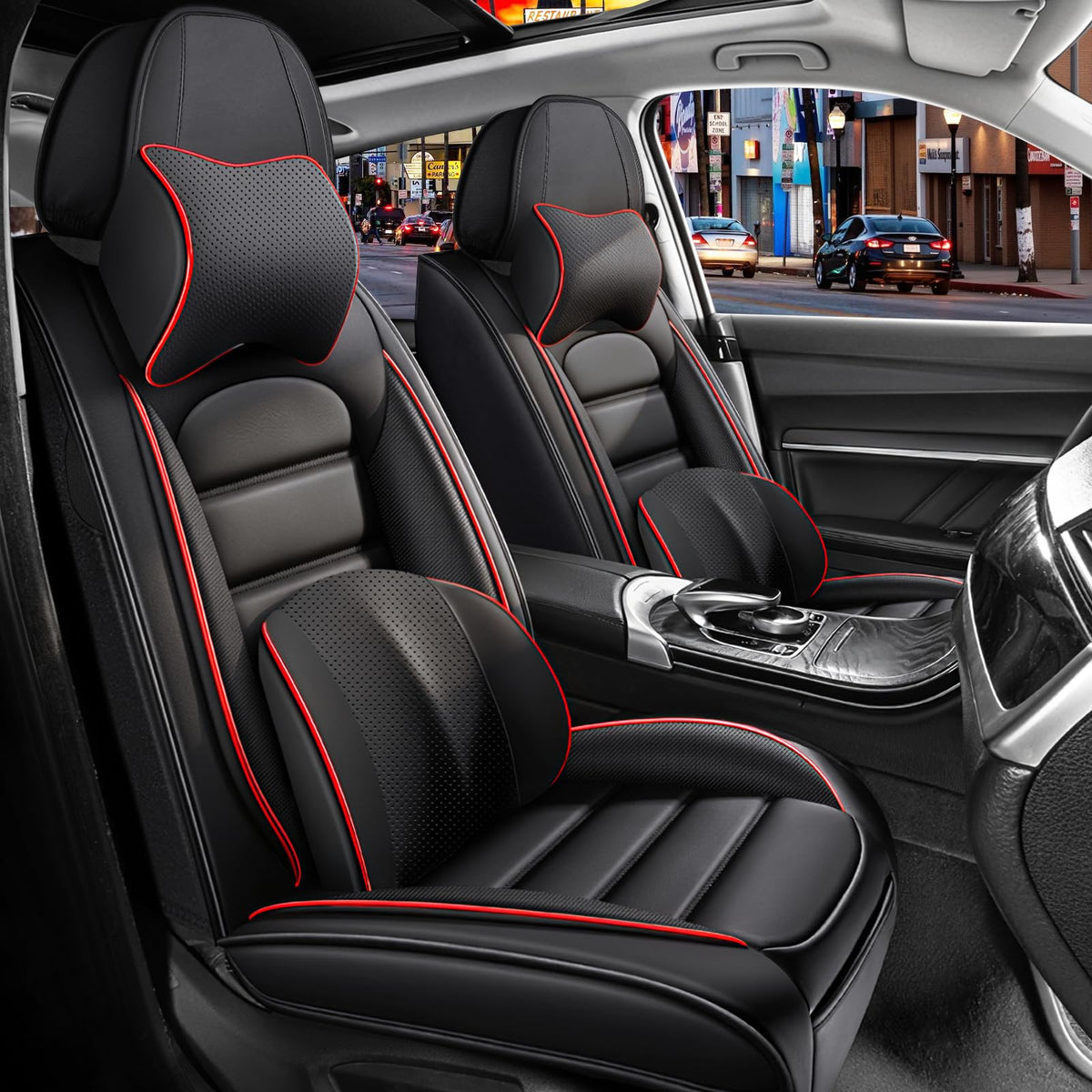 Waterproof Leather Car Seat Covers Set of 5 N6322
