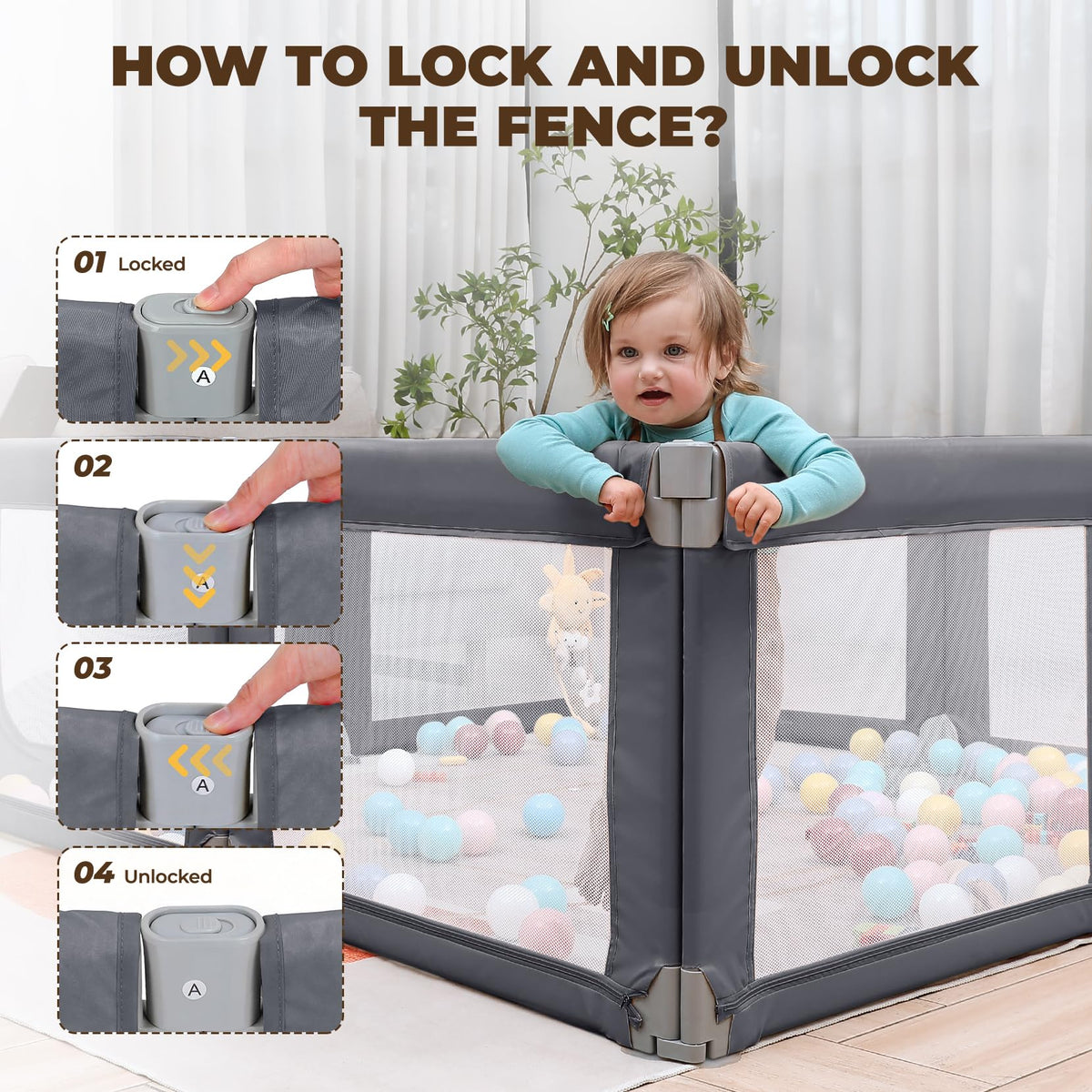 Grey Baby Playpen M393706