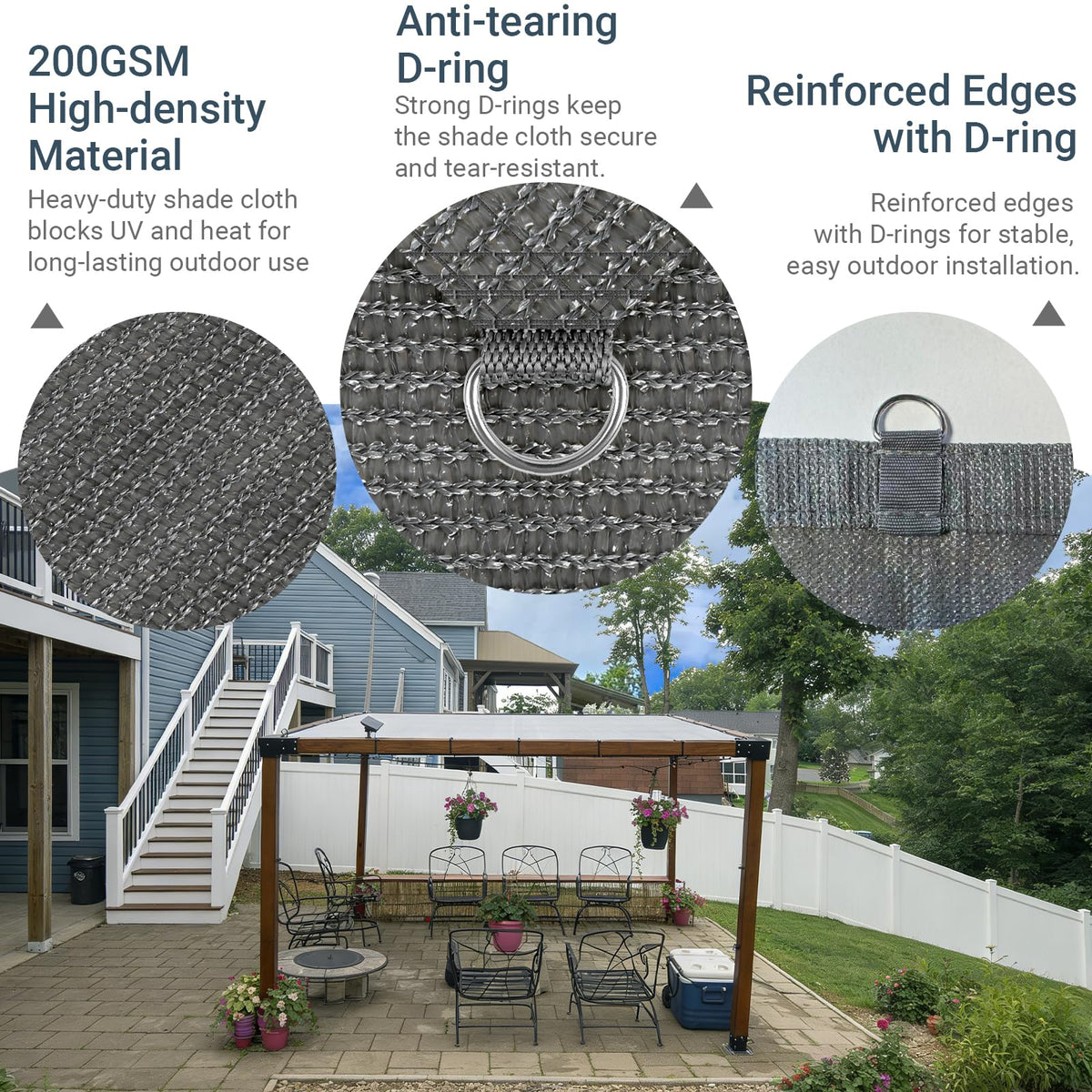8x20 FT Sun Shade Cloth with D-Rings S67950