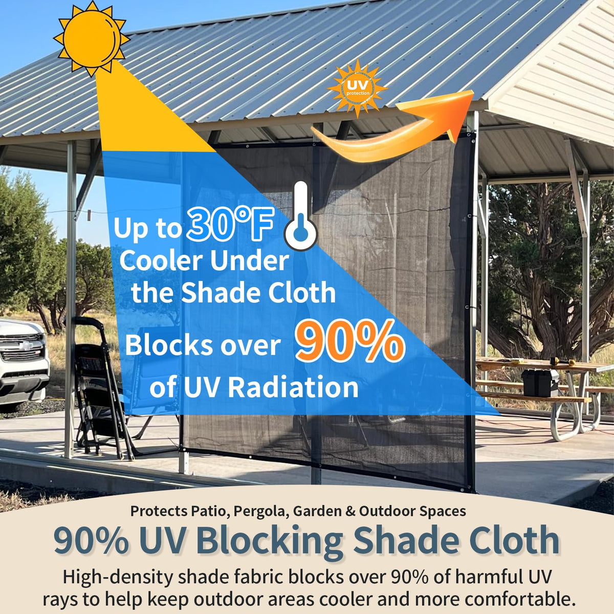 8x20 FT Sun Shade Cloth with D-Rings S67950