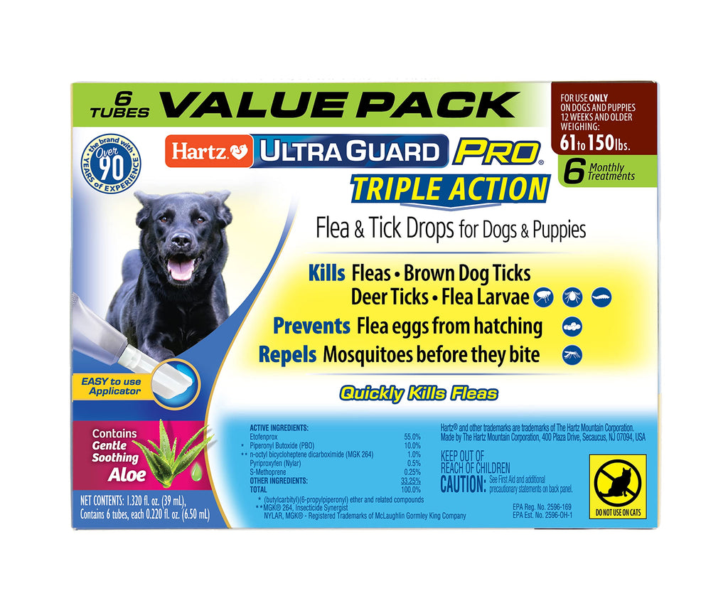 Flea & Tick Topical Dogs & Puppies Treatment, 6 Months, 61-150 lbs J9720