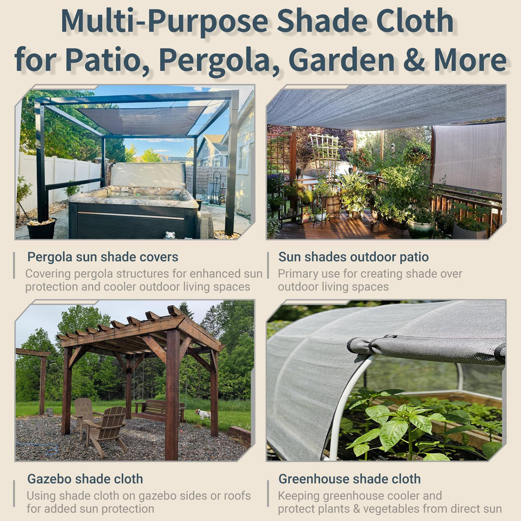 8x20 FT Sun Shade Cloth with D-Rings S67950