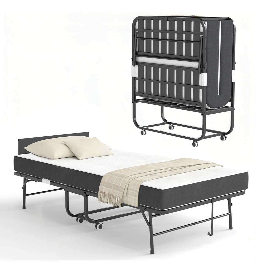 Folding Bed with Mattress, 75" x 38" Twin Size R3787