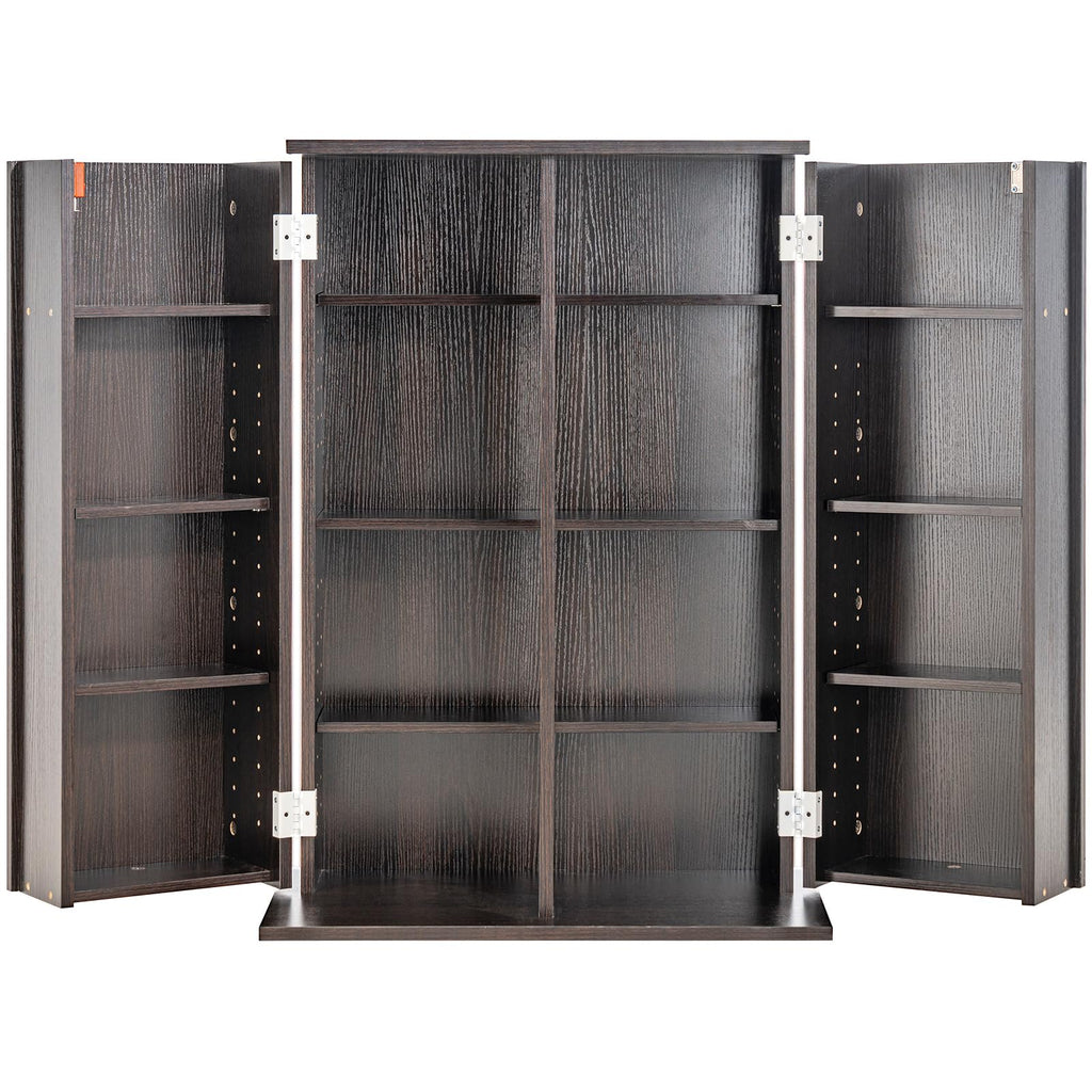 Espresso Media Storage Cabinet with Doors and Shelves B602644