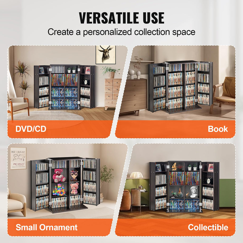 Espresso Media Storage Cabinet with Doors and Shelves B602644