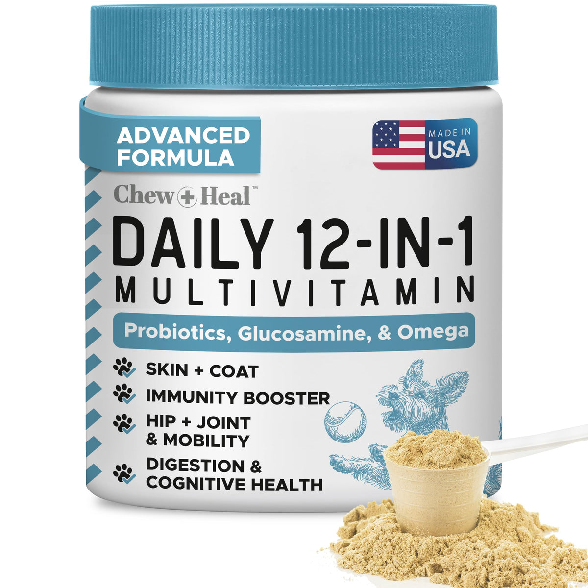 Dog Multivitamin Powder 12-in-1 with Probiotics 5.4 oz C613662