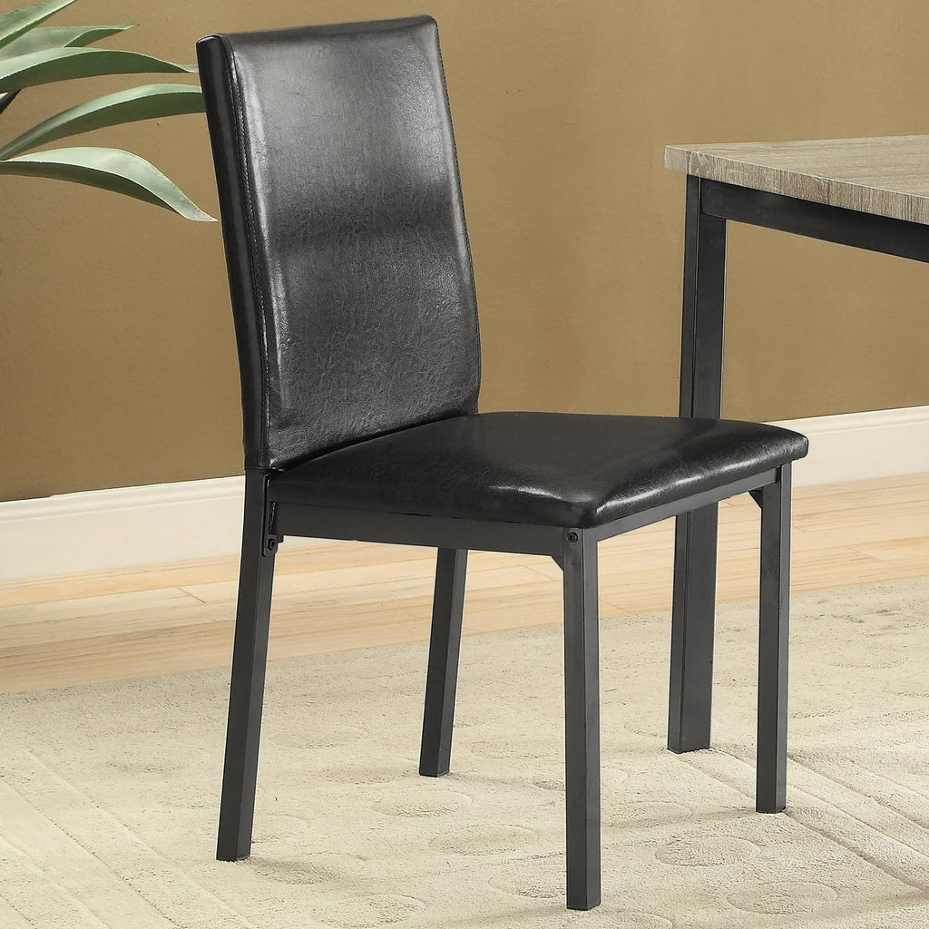 Black Leatherette Dining Chairs Set of 2 Z550