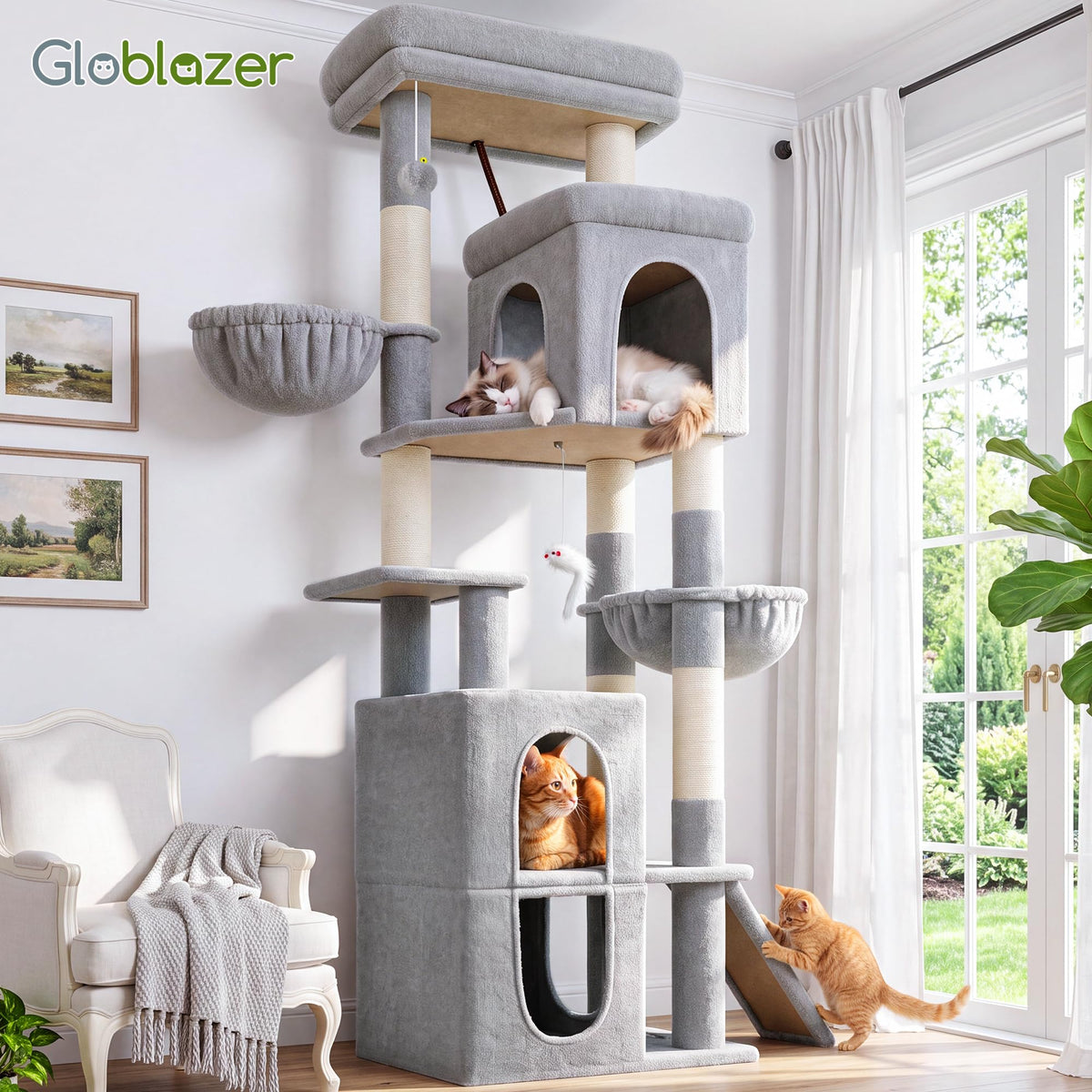 70 inch Light Grey Cat Tree Condos B663764